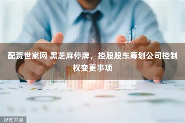 配资世家网 黑芝麻停牌，控股股东筹划公司控制权变更事项